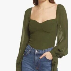 Reformation Sawtelle Sweetheart Neck Blouse